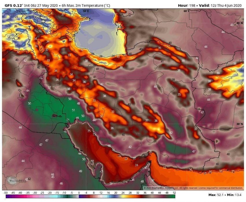 گرمای بیش از ۵۰ درجه سانتیگراد در راه است!