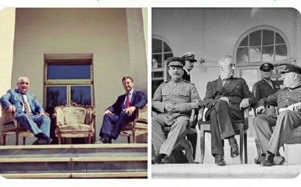 عکس شبیهسازی شدۀ سفیران روس و انگلیس؛ یادآور «تحقیر اشغال»؟ عکس شبیهسازی شدۀ سفیران روس و انگلیس؛ یادآور «تحقیر اشغال»؟