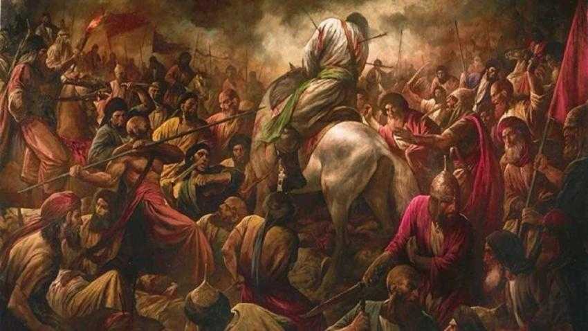 لحظه شهادت امام حسین (ع)؛ این تصویر به تنهایی یک روضه است