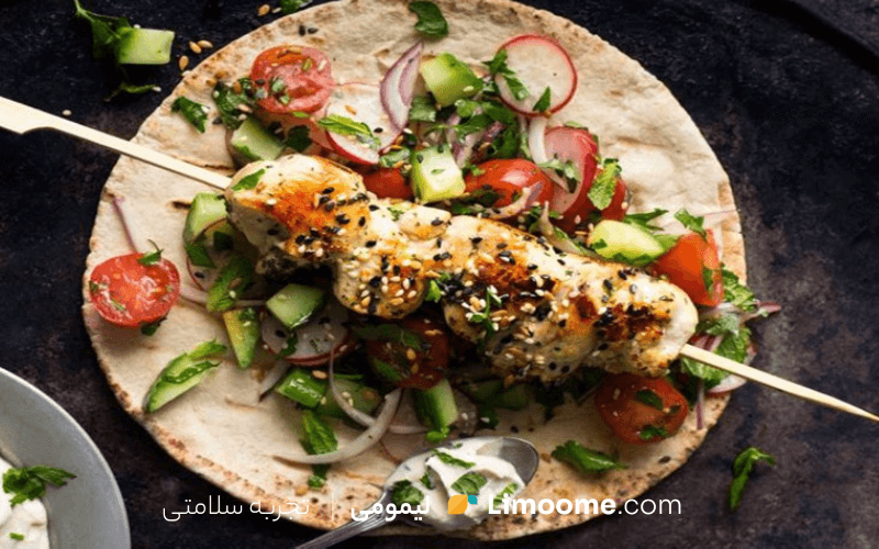 سیخ مرغ و لیمو