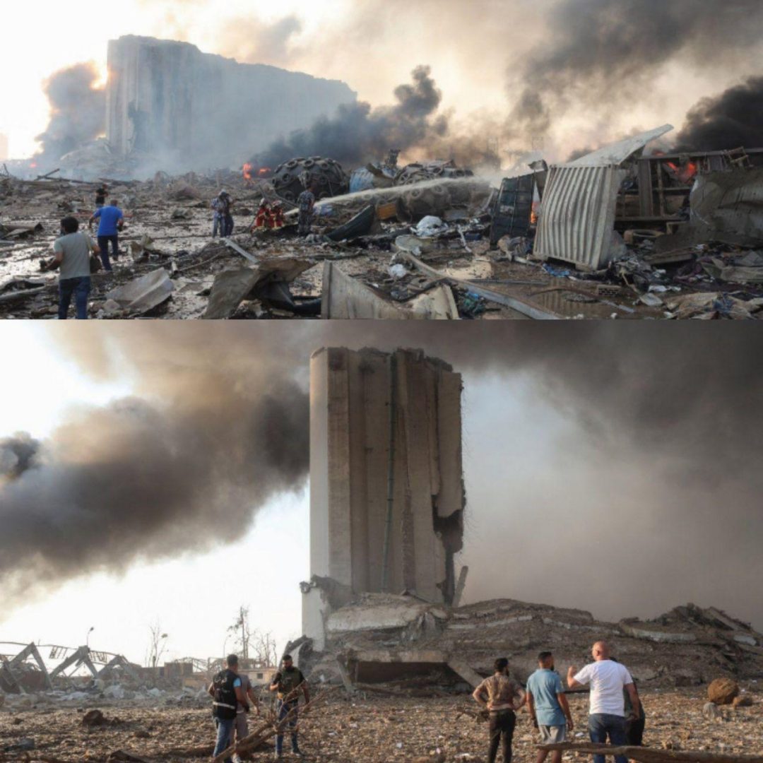 وقوع انفجار مهیب در بندر بیروت لبنان با ۳۰ کشته و ۲۵۰۰ زخمی + فیلم و عکس